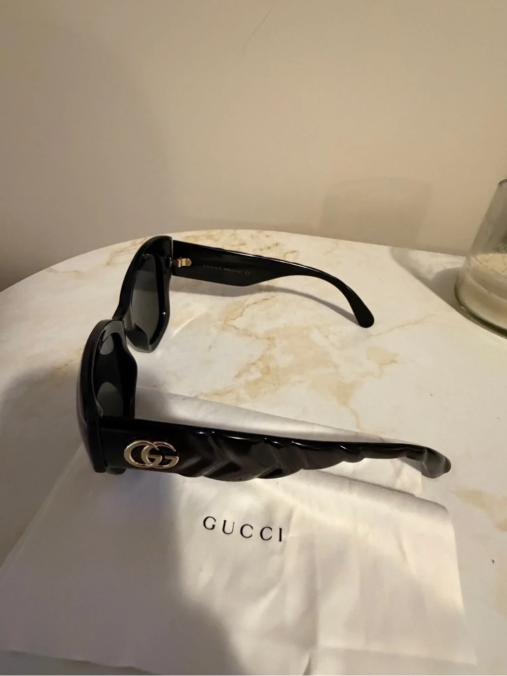 Gucci Women’s Black Oversized Sunglasses in Velvet Cases GG808S 001